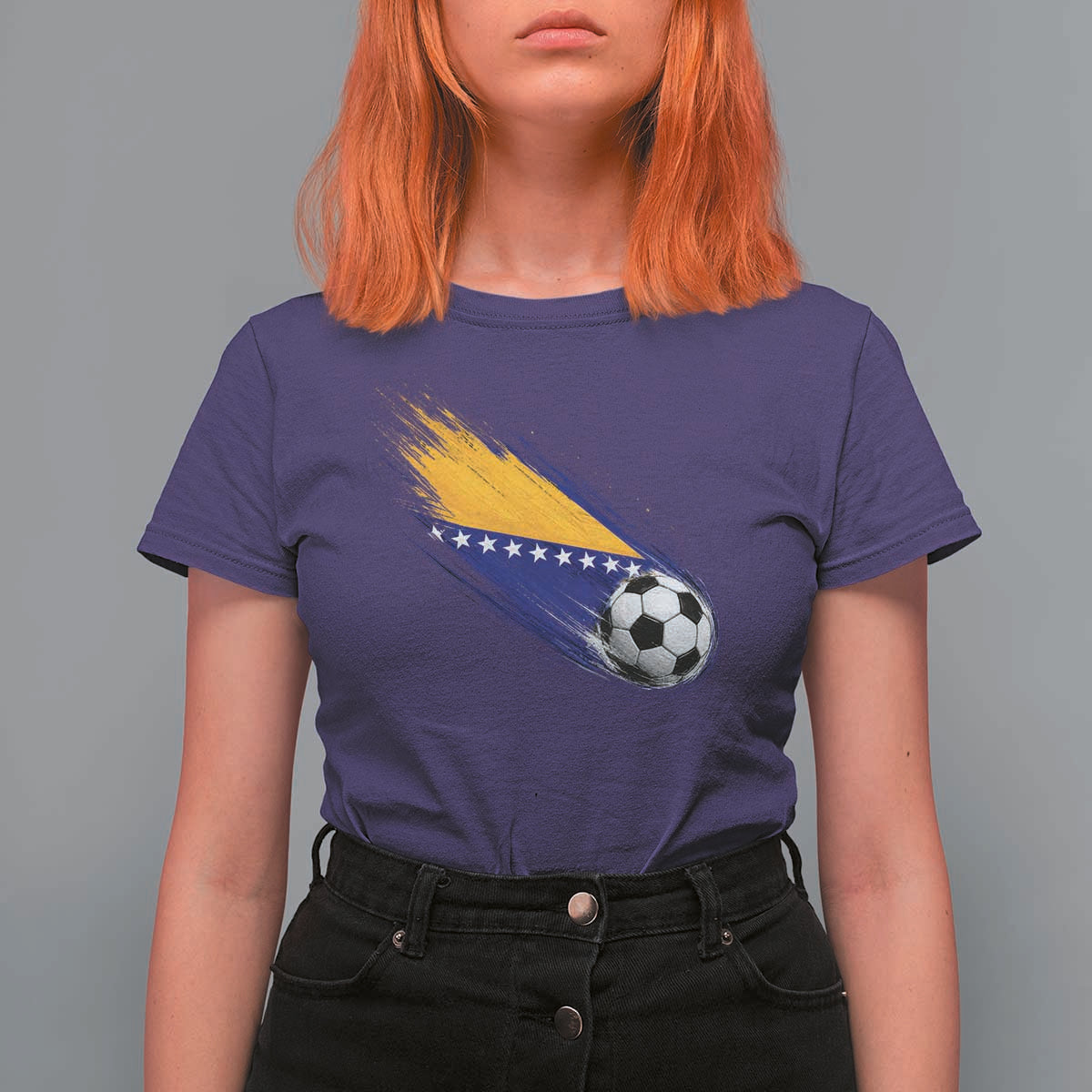 Bosnia and Herzegovina Soccer Lover Bosnian Flag T Shirt For Women
