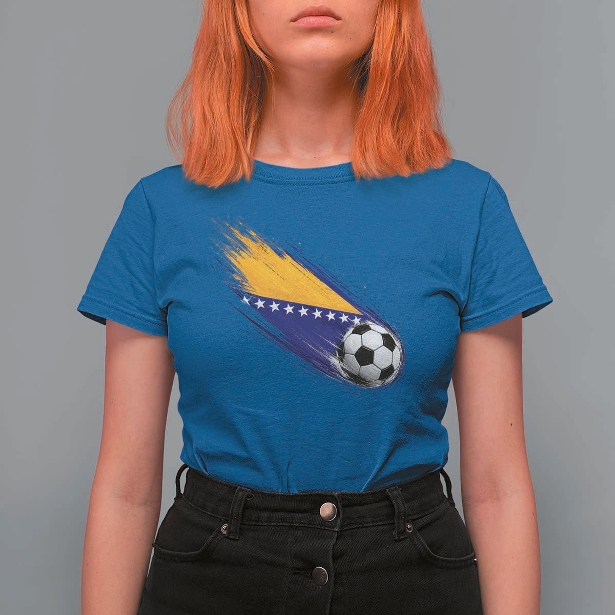 Bosnia and Herzegovina Soccer Lover Bosnian Flag T Shirt For Women