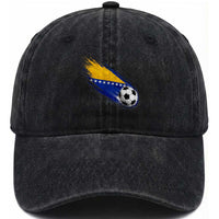 Bosnia and Herzegovina Soccer Lover Bosnian Flag Washed Cotton Baseball Cap