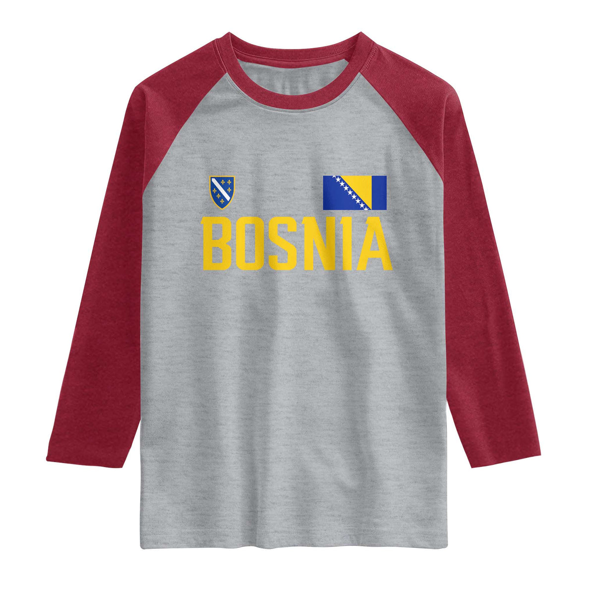 Bosnia and Herzegovina Pride Raglan Shirt BiH Bosnian Flag Souvenirs