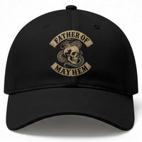 Father Of Mayhem Baseball Cap Dad Snake Skull Fathers Day