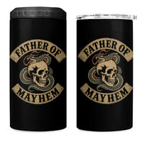 Father Of Mayhem 4 in 1 Can Cooler Tumbler Dad Snake Skull Fathers Day