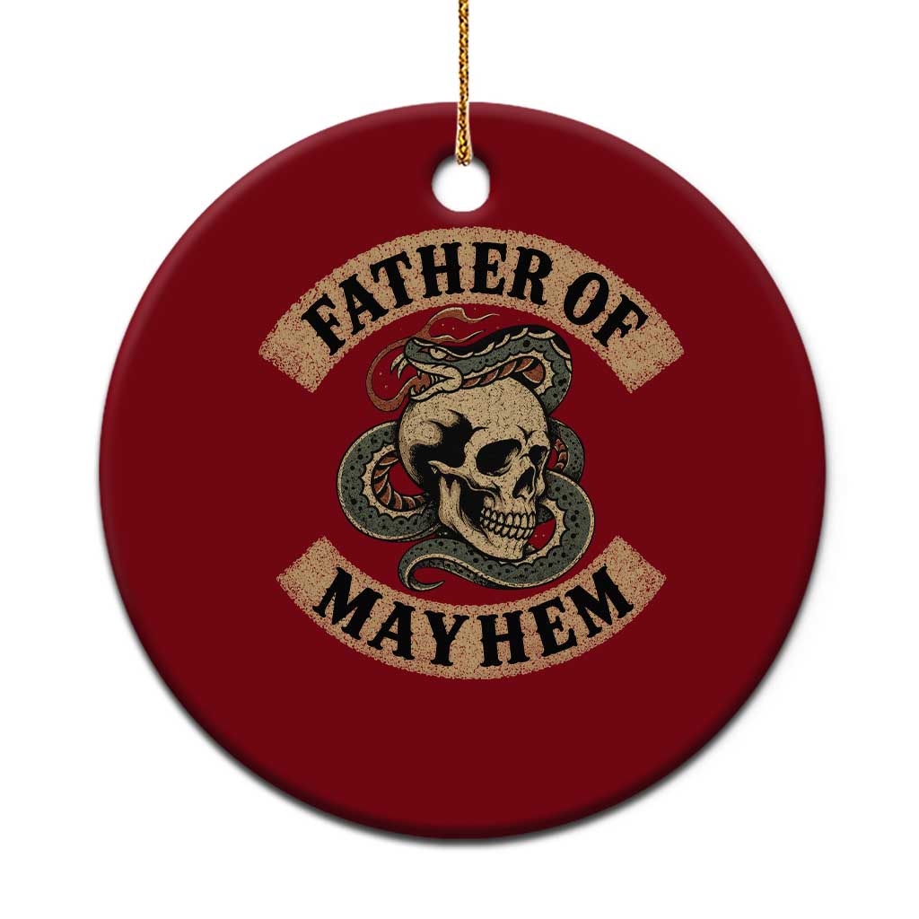 Father Of Mayhem Ceramic Ornament Dad Snake Skull Fathers Day