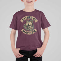 Father Of Mayhem T Shirt For Kid Dad Snake Skull Fathers Day