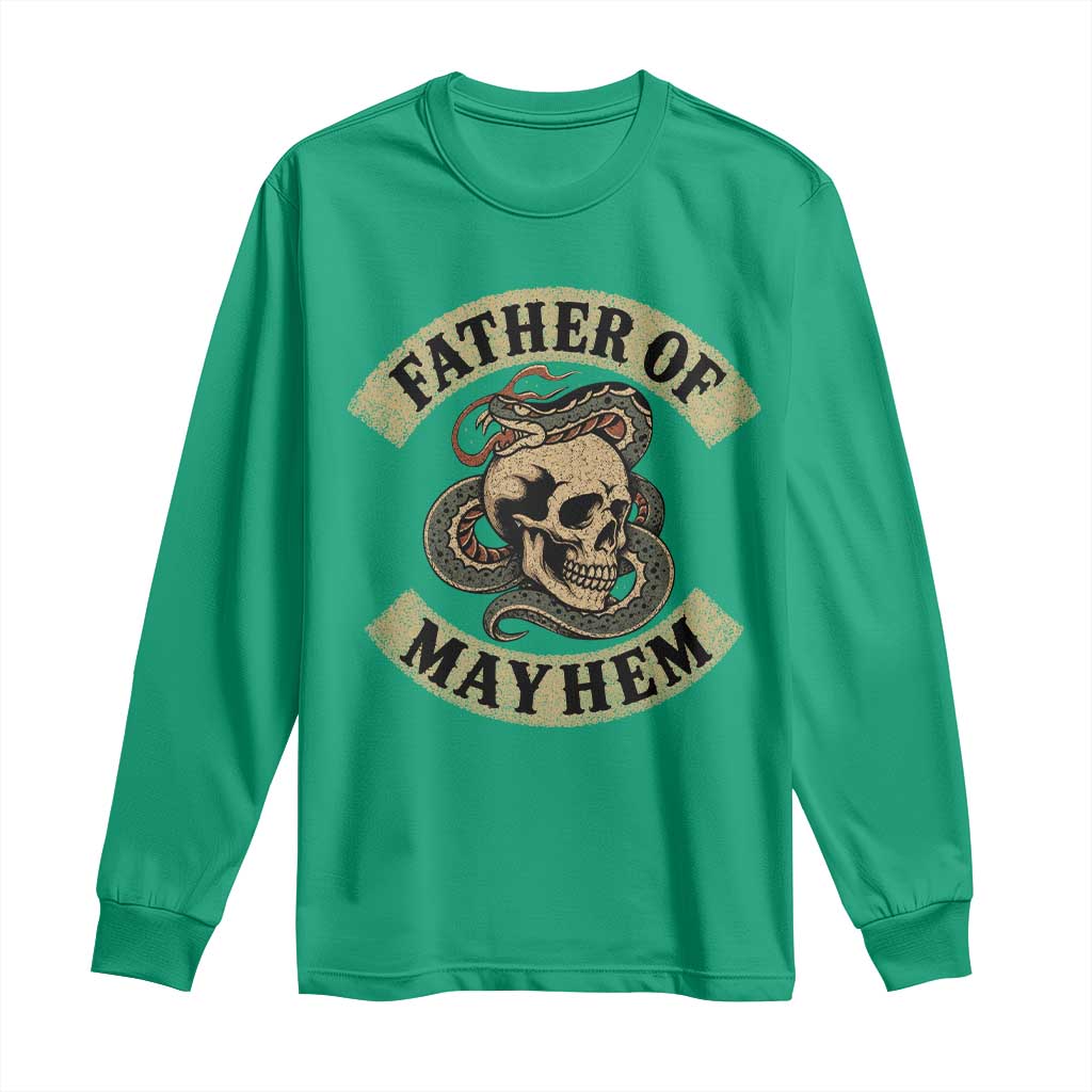 Father Of Mayhem Long Sleeve Shirt Dad Snake Skull Fathers Day