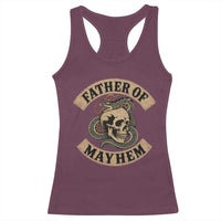 Father Of Mayhem Racerback Tank Top Dad Snake Skull Fathers Day
