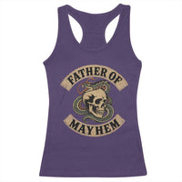 Father Of Mayhem Racerback Tank Top Dad Snake Skull Fathers Day