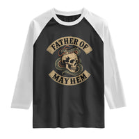 Father Of Mayhem Raglan Shirt Dad Snake Skull Fathers Day