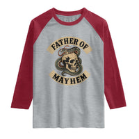 Father Of Mayhem Raglan Shirt Dad Snake Skull Fathers Day