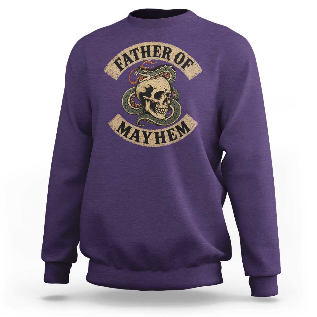Father Of Mayhem Sweatshirt Dad Snake Skull Fathers Day