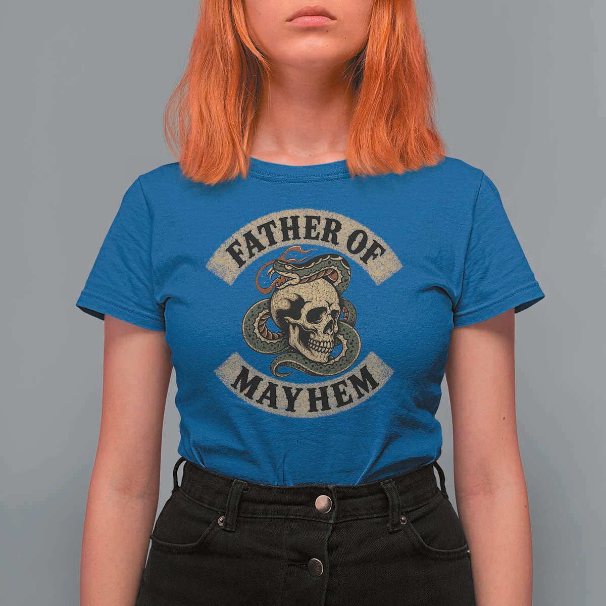 Father Of Mayhem T Shirt For Women Dad Snake Skull Fathers Day