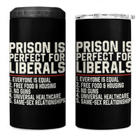 Prison Is Perfect For Liberals 4 in 1 Can Cooler Tumbler Funny Anti Liberal Political Quote