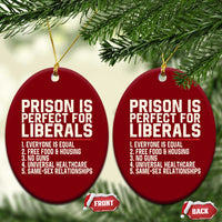 Prison Is Perfect For Liberals Ceramic Ornament Funny Anti Liberal Political Quote