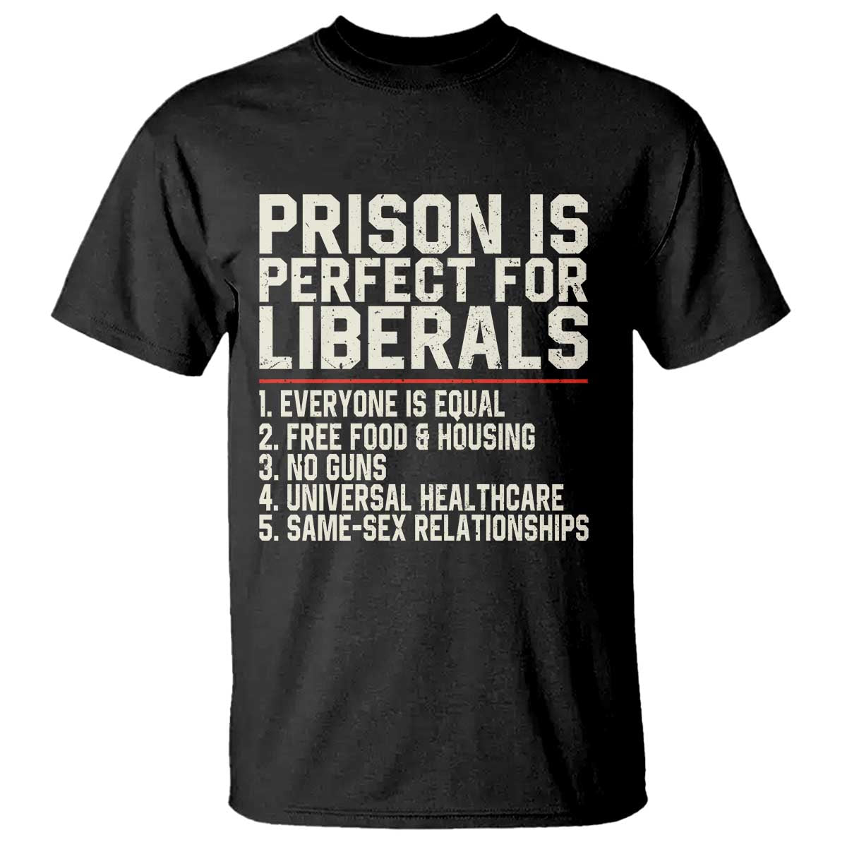 Prison Is Perfect For Liberals T Shirt Funny Anti Liberal Political Quote