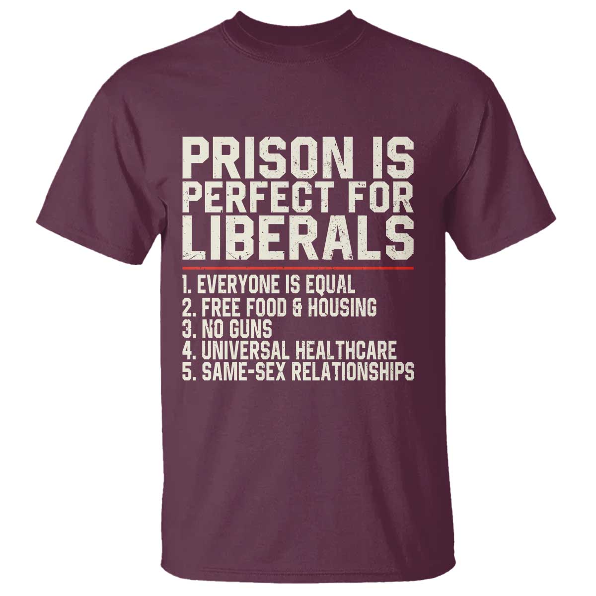 Prison Is Perfect For Liberals T Shirt Funny Anti Liberal Political Quote