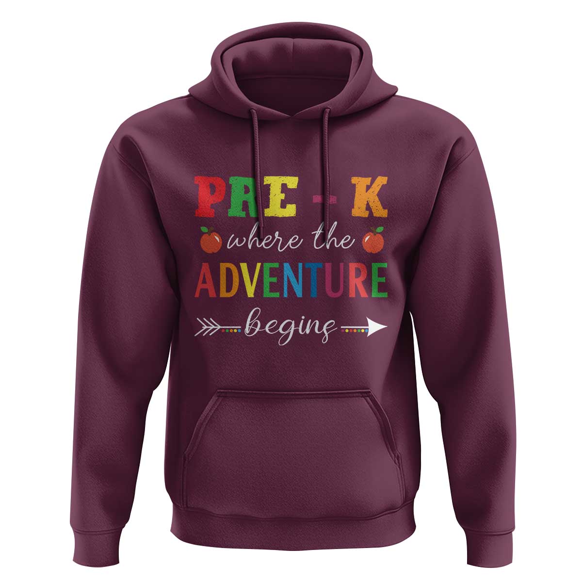 Back To School Hoodie Pre-K Where The Adventure Begins Apple Arrow - Wonder Print Shop