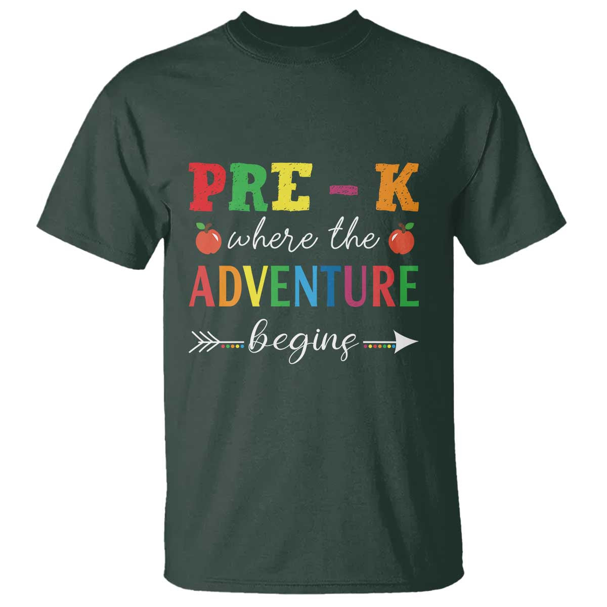 Back To School T Shirt Pre-K Where The Adventure Begins Apple Arrow - Wonder Print Shop