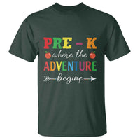 Back To School T Shirt Pre-K Where The Adventure Begins Apple Arrow - Wonder Print Shop