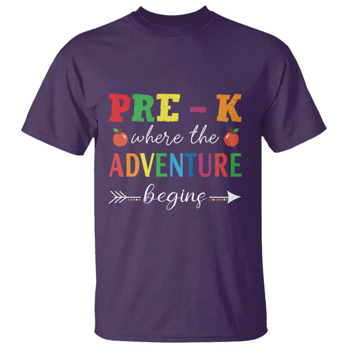 Back To School T Shirt Pre-K Where The Adventure Begins Apple Arrow - Wonder Print Shop