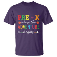 Back To School T Shirt Pre-K Where The Adventure Begins Apple Arrow - Wonder Print Shop