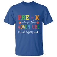 Back To School T Shirt Pre-K Where The Adventure Begins Apple Arrow - Wonder Print Shop