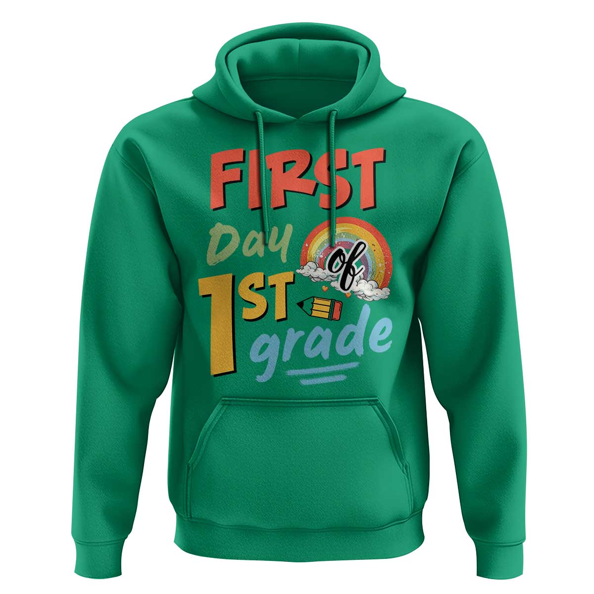 Back To School Hoodie First Day Of 1st Grade Rainbow - Wonder Print Shop