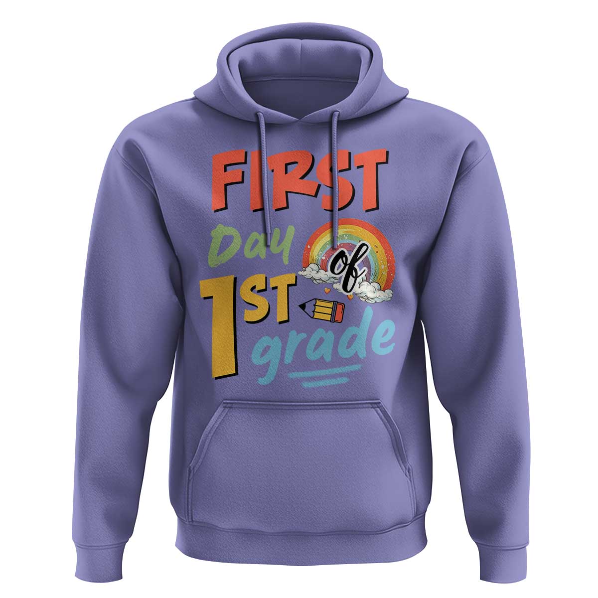 Back To School Hoodie First Day Of 1st Grade Rainbow - Wonder Print Shop