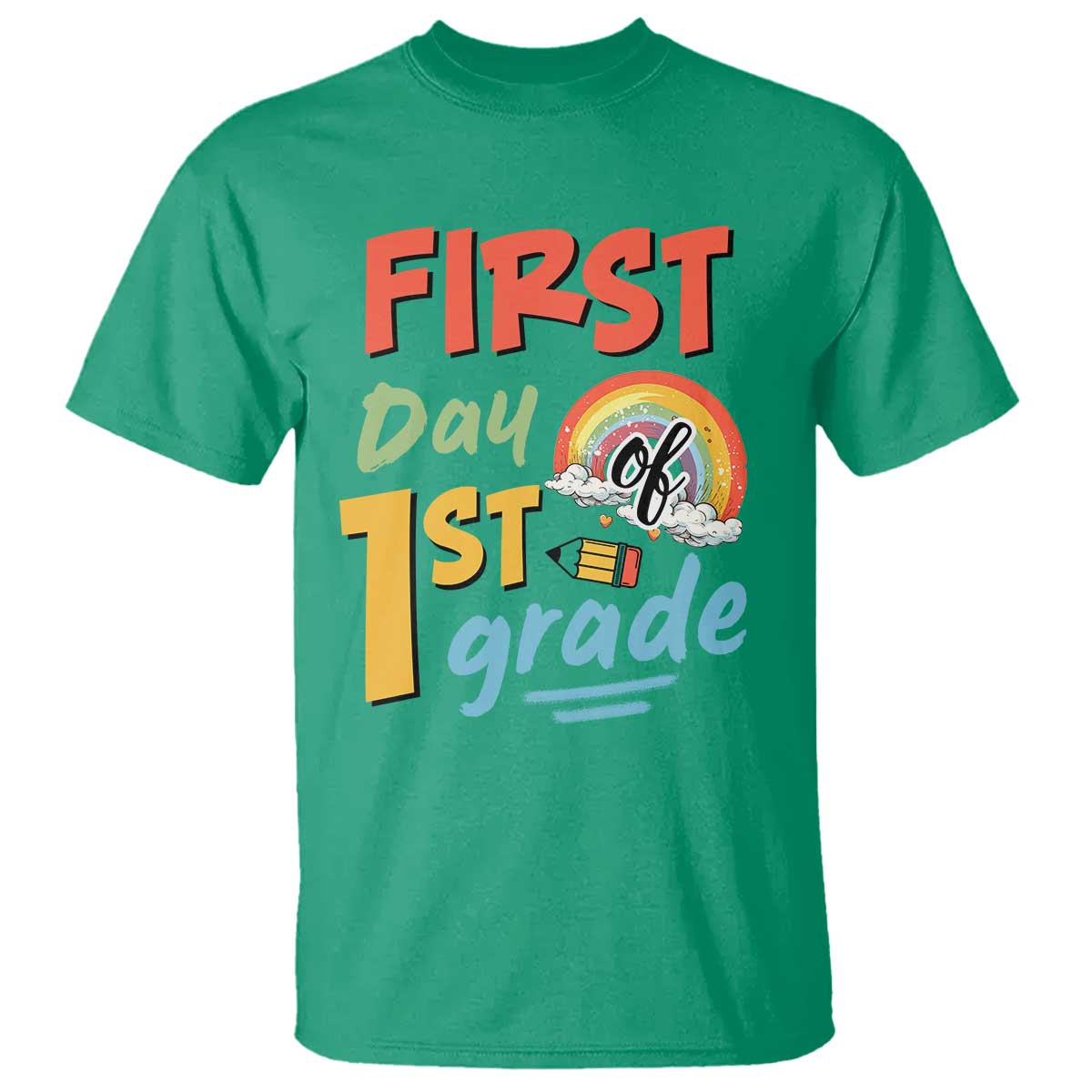 Back To School T Shirt First Day Of 1st Grade Rainbow - Wonder Print Shop