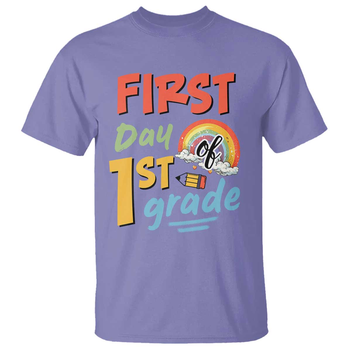 Back To School T Shirt First Day Of 1st Grade Rainbow - Wonder Print Shop