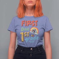 Back To School T Shirt For Women First Day Of 1st Grade Rainbow - Wonder Print Shop