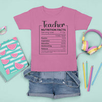 Funny Teacher T Shirt For Kid Nutrition Facts Back To School - Wonder Print Shop