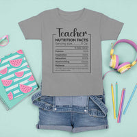 Funny Teacher T Shirt For Kid Nutrition Facts Back To School - Wonder Print Shop