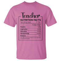 Funny Teacher T Shirt Nutrition Facts Back To School - Wonder Print Shop