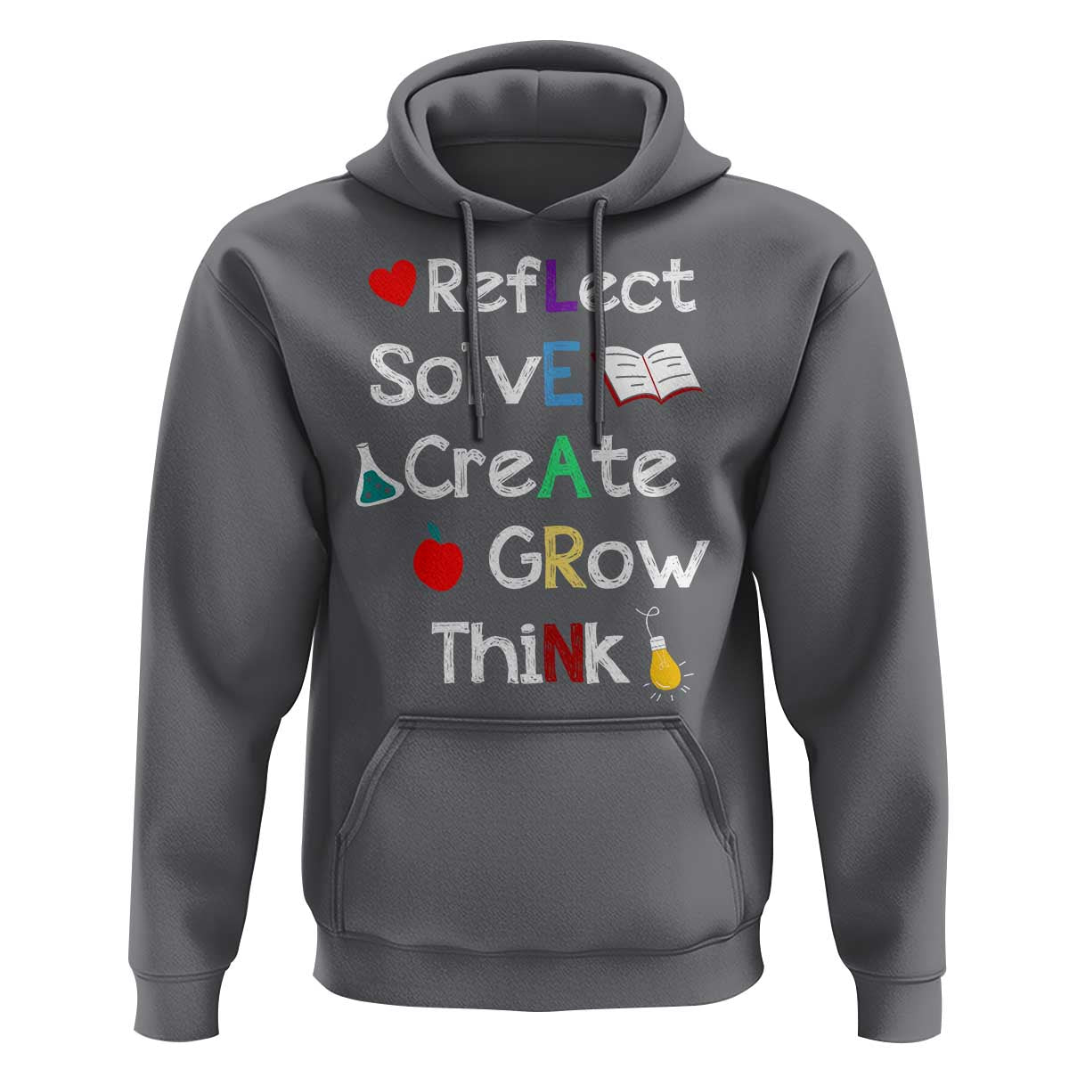 Back To School Hoodie Learn Motivation Quote Apple Book - Wonder Print Shop