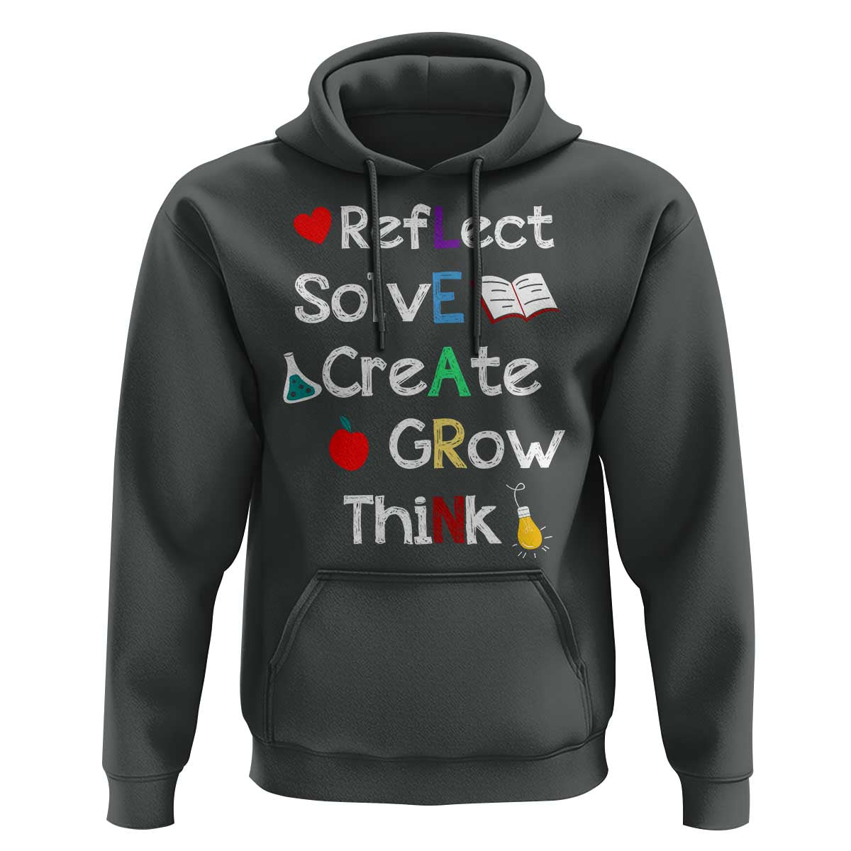 Back To School Hoodie Learn Motivation Quote Apple Book - Wonder Print Shop