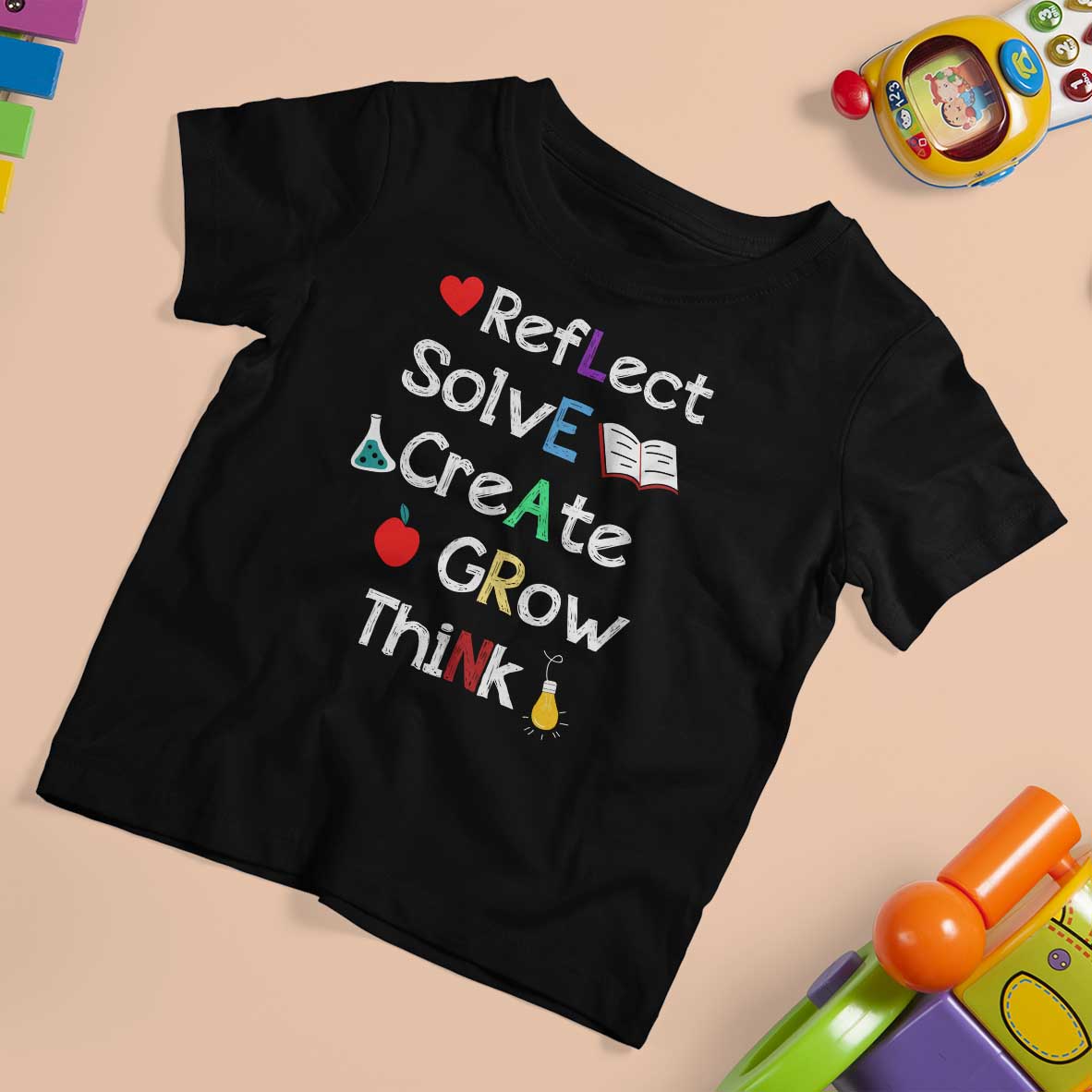 Back To School T Shirt For Kid Learn Motivation Quote Apple Book - Wonder Print Shop