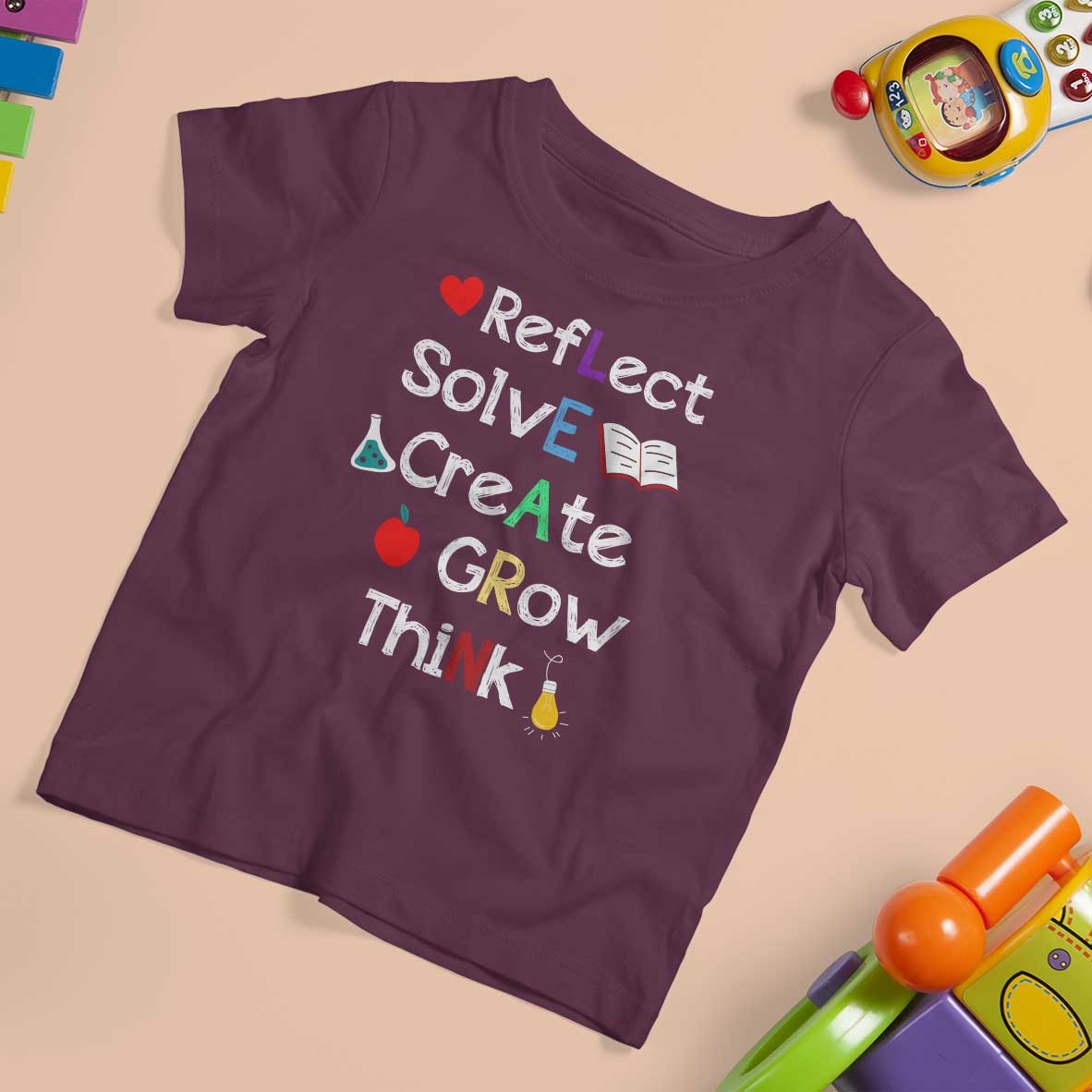 Back To School T Shirt For Kid Learn Motivation Quote Apple Book - Wonder Print Shop