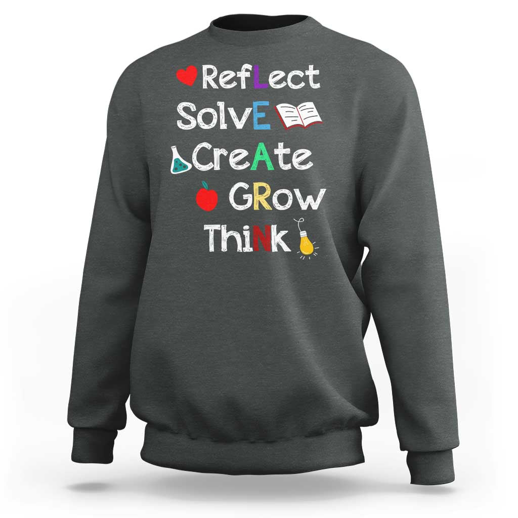 Back To School Sweatshirt Learn Motivation Quote Apple Book - Wonder Print Shop