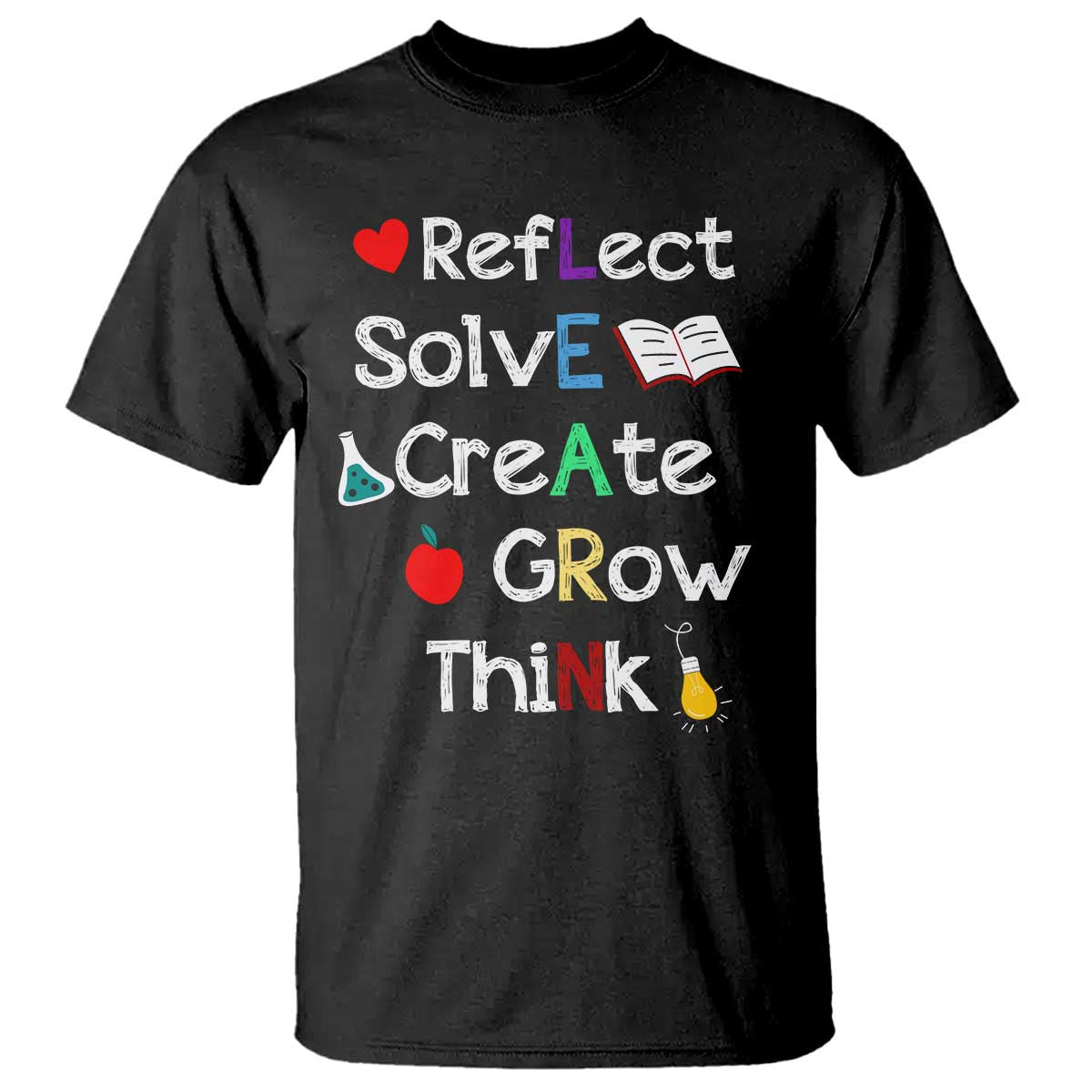 Back To School T Shirt Learn Motivation Quote Apple Book - Wonder Print Shop