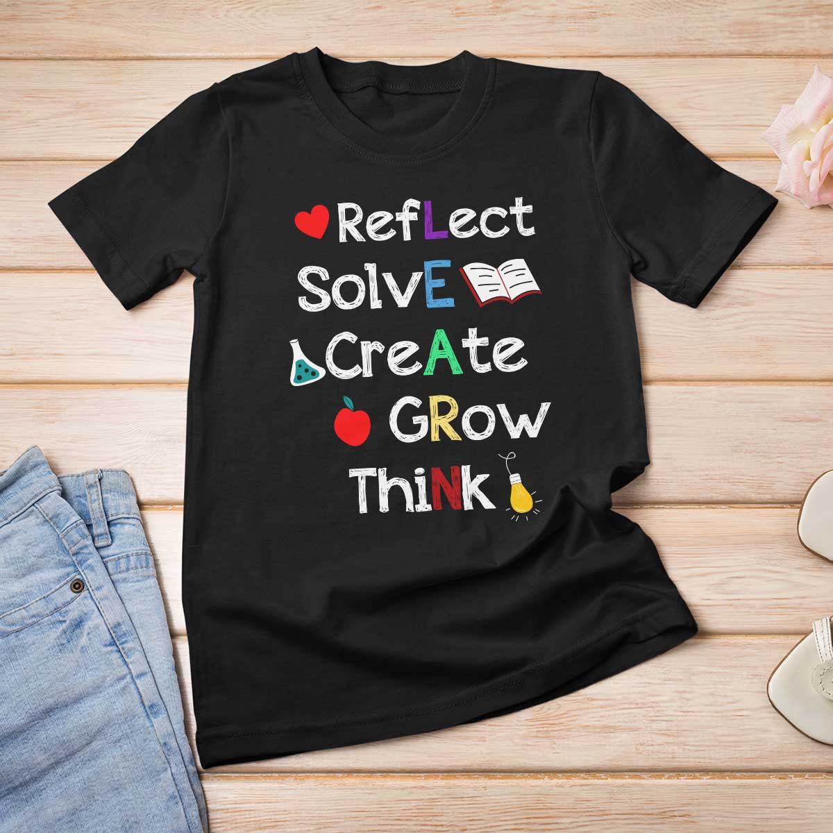 Back To School T Shirt For Women Learn Motivation Quote Apple Book - Wonder Print Shop