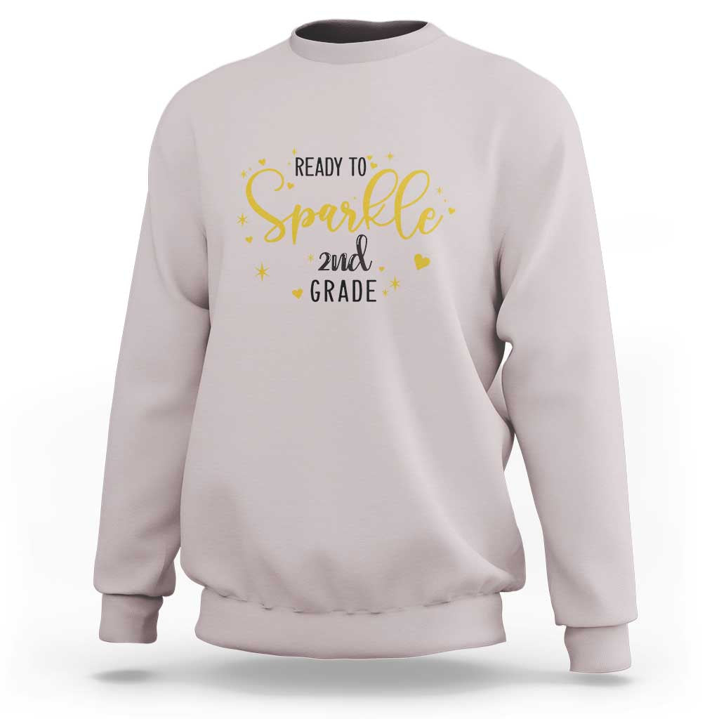 Back To School Sweatshirt Ready To Sparkle 2nd Grade Star Heart - Wonder Print Shop