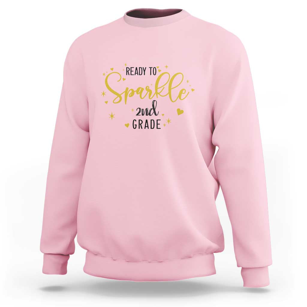 Back To School Sweatshirt Ready To Sparkle 2nd Grade Star Heart - Wonder Print Shop