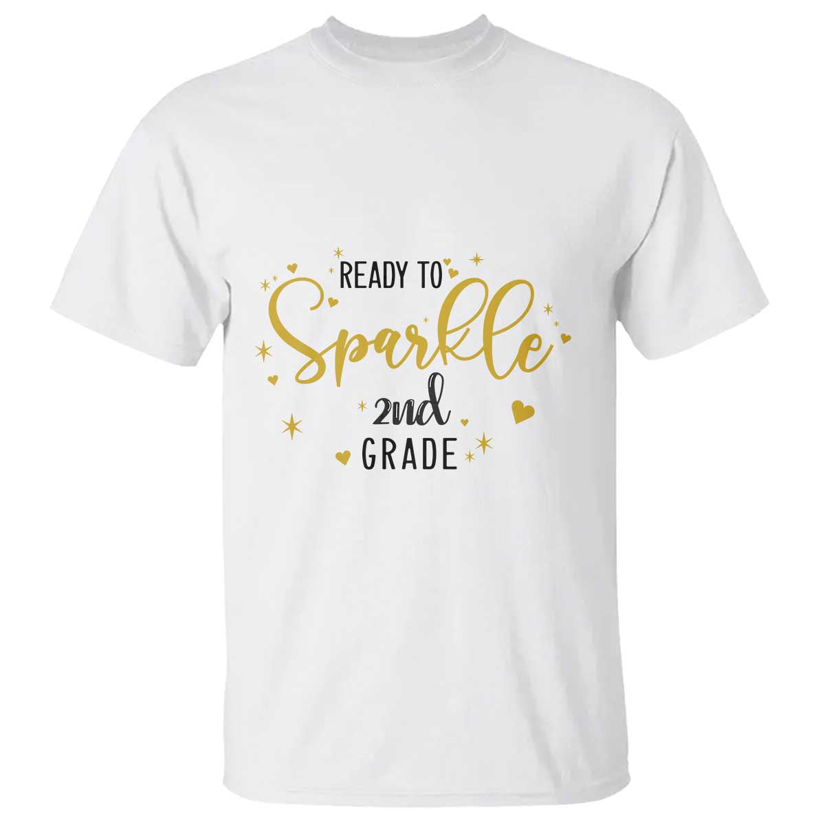 Back To School T Shirt Ready To Sparkle 2nd Grade Star Heart - Wonder Print Shop