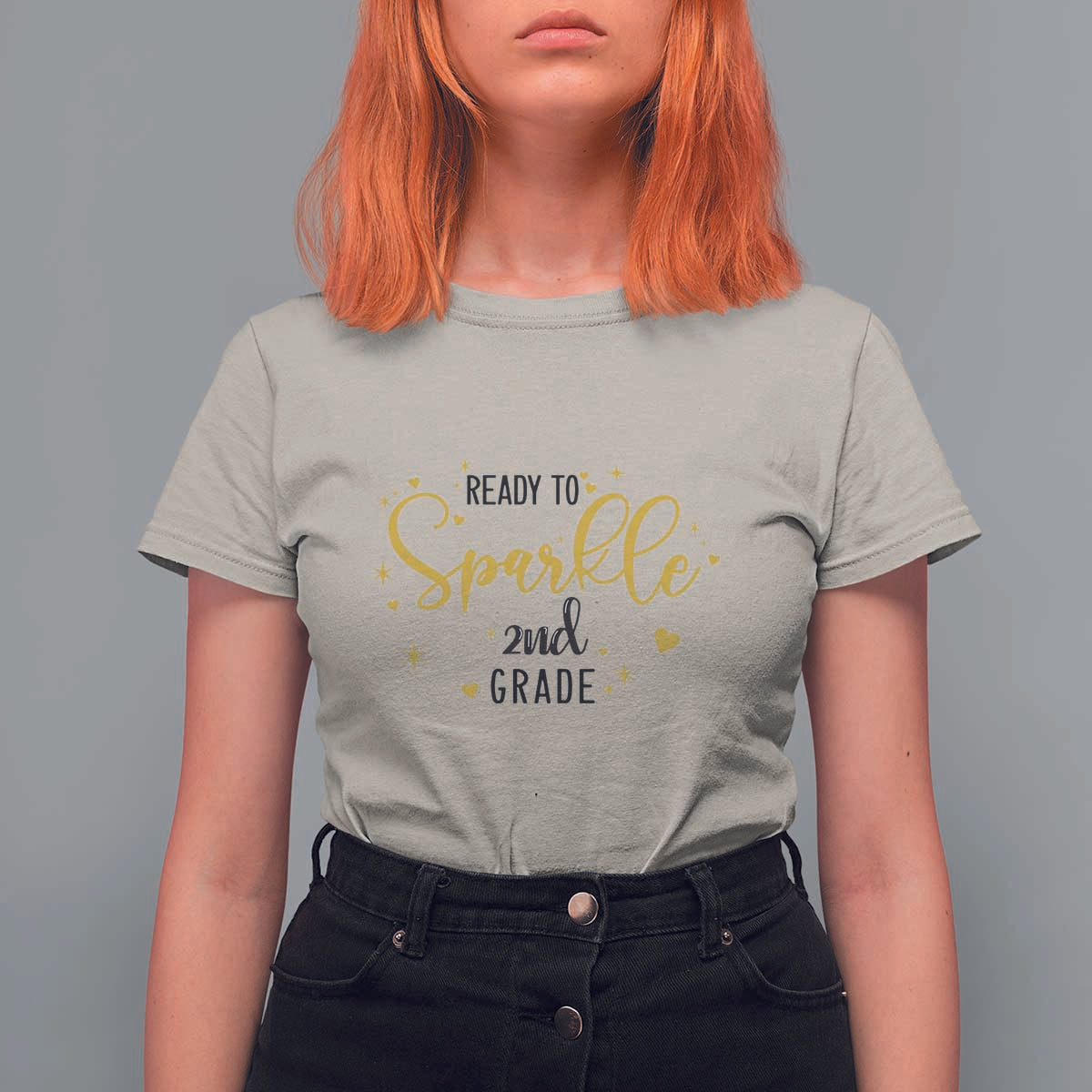 Back To School T Shirt For Women Ready To Sparkle 2nd Grade Star Heart - Wonder Print Shop