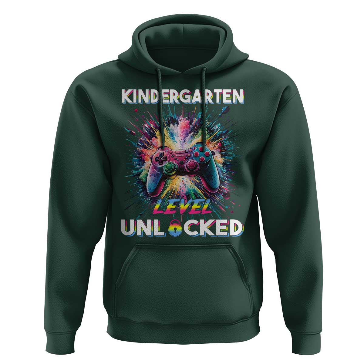 Kindergarten Level Unlocked Hoodie Back To School Game Console - Wonder Print Shop