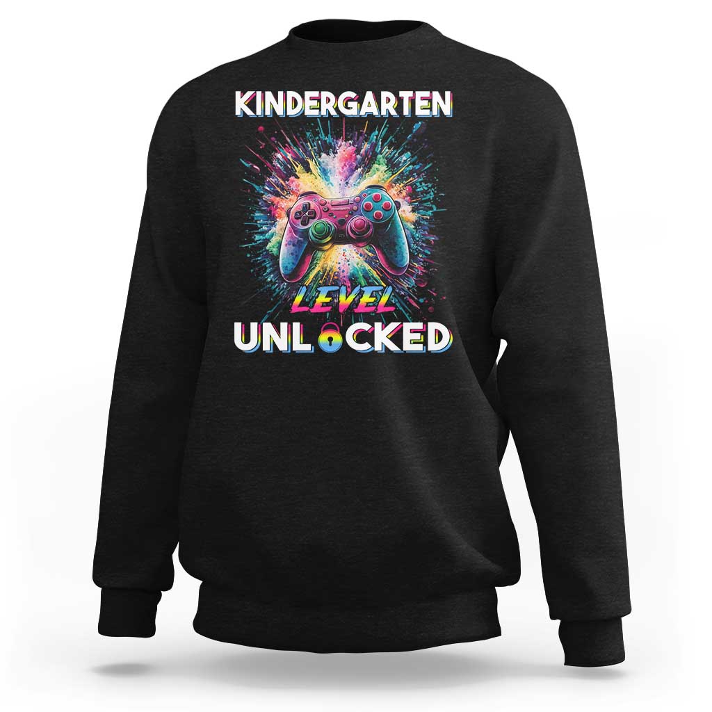 Kindergarten Level Unlocked Sweatshirt Back To School Game Console - Wonder Print Shop