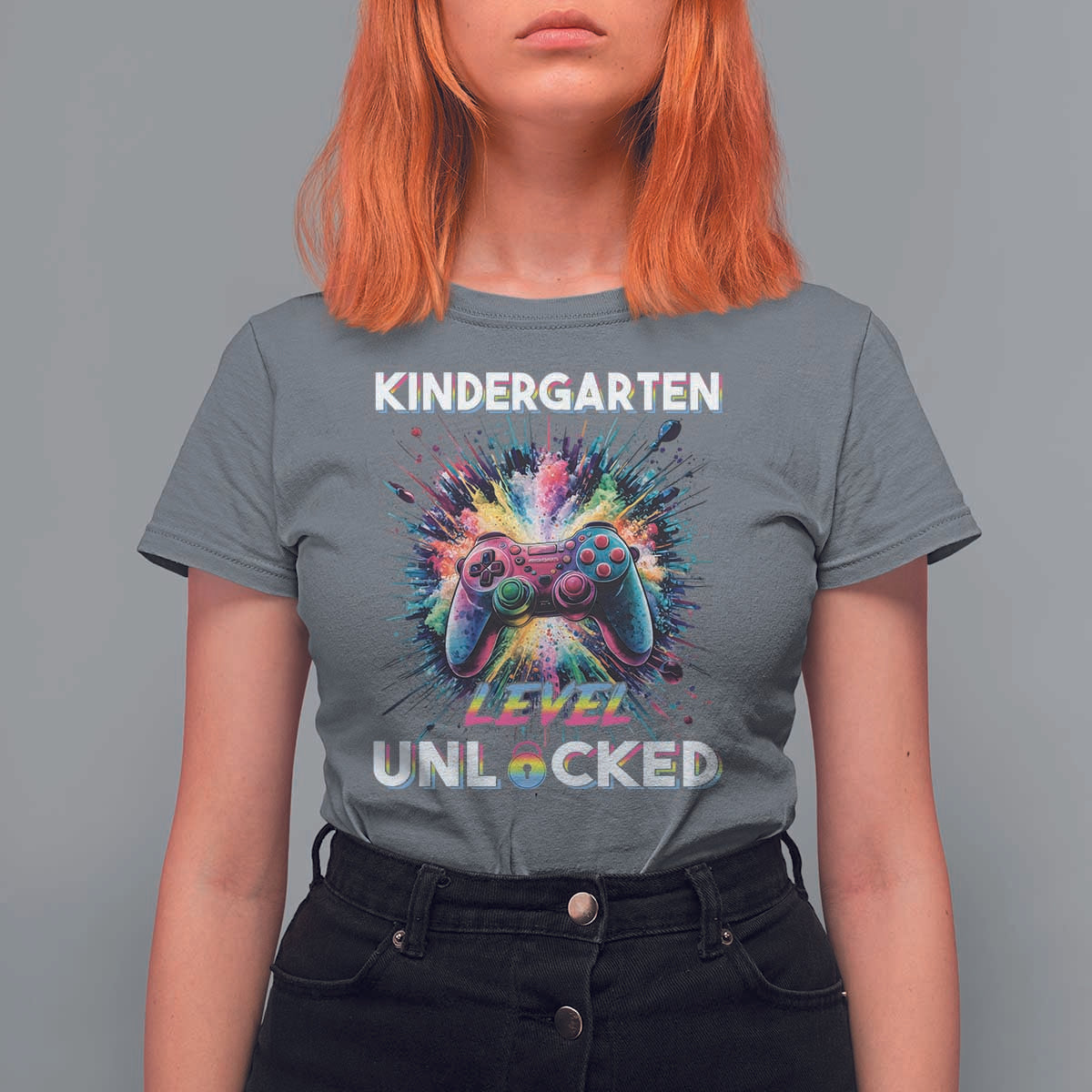 Kindergarten Level Unlocked T Shirt For Women Back To School Game Console - Wonder Print Shop