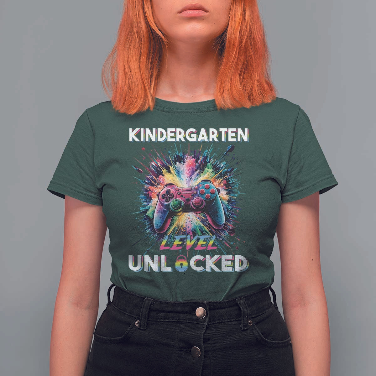 Kindergarten Level Unlocked T Shirt For Women Back To School Game Console - Wonder Print Shop