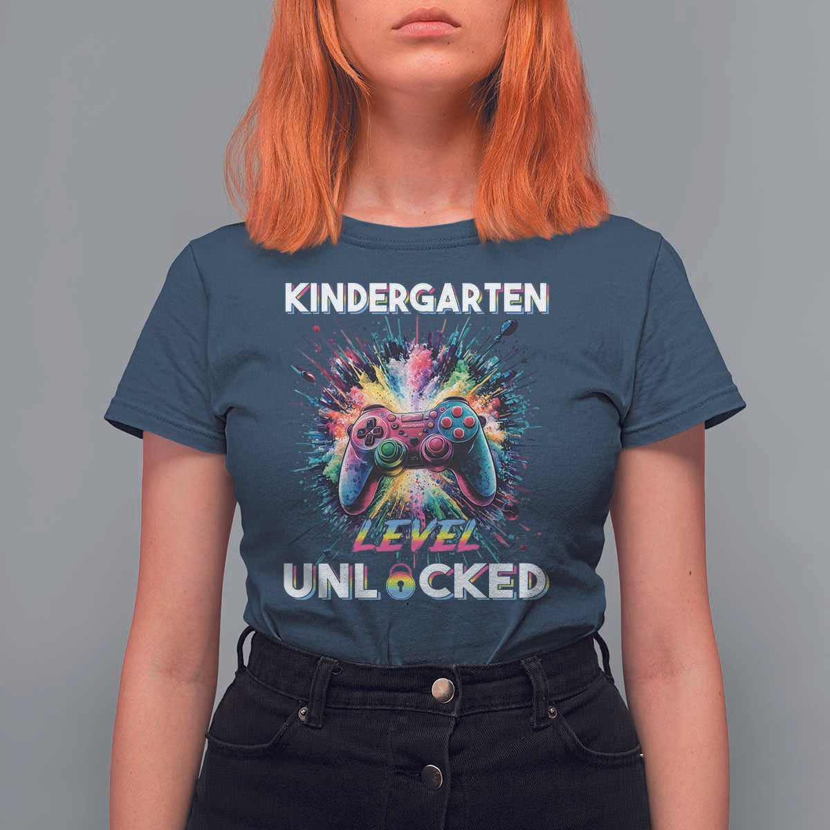 Kindergarten Level Unlocked T Shirt For Women Back To School Game Console - Wonder Print Shop