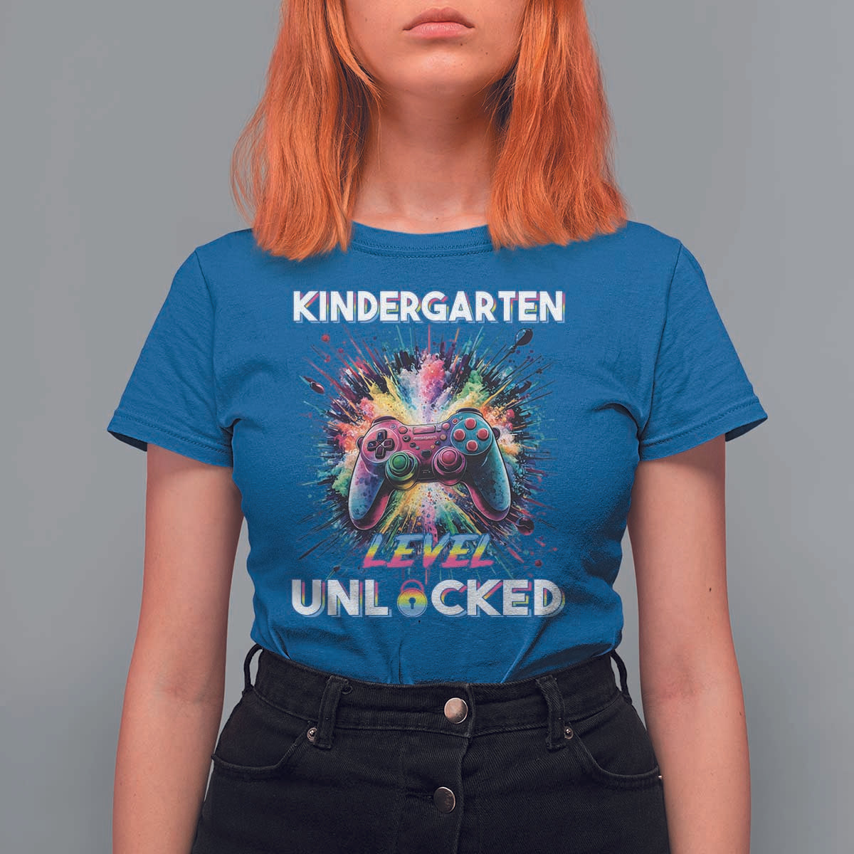 Kindergarten Level Unlocked T Shirt For Women Back To School Game Console - Wonder Print Shop